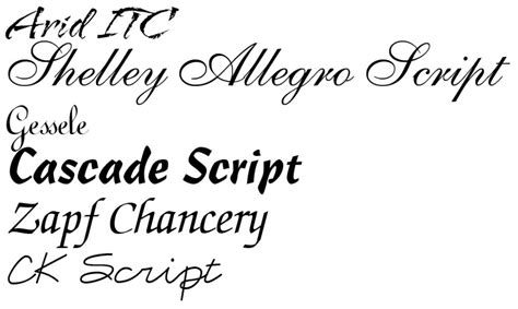 script font examples