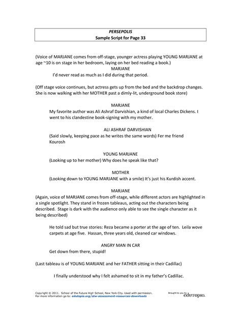 script template for students