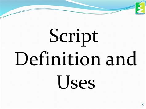 Script Training Definition
