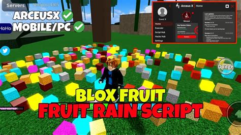 script with fruit rain