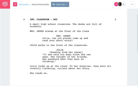 Script Writing Dialogue Format