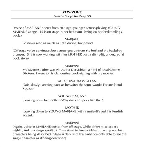 script writing format for students in english