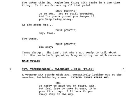 script writing format in english