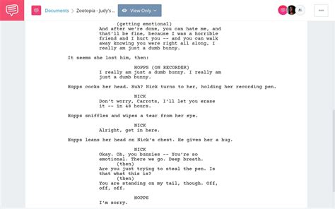 Script Zootopia