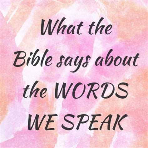 scripture about what we speak