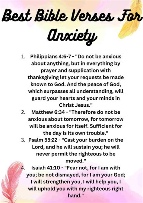 scripture to help with anxiety and fear