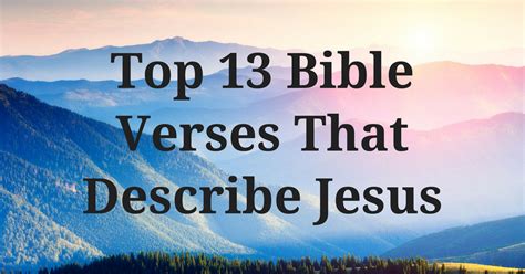 scriptures that describe jesus