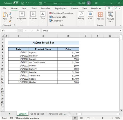 Scroll Bar In Excel Doesn T Work