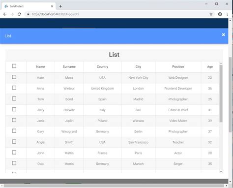 Scroll Bar In Table Bootstrap