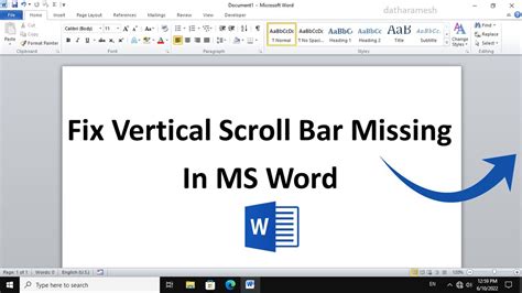 Scroll Bar Is Missing In Word