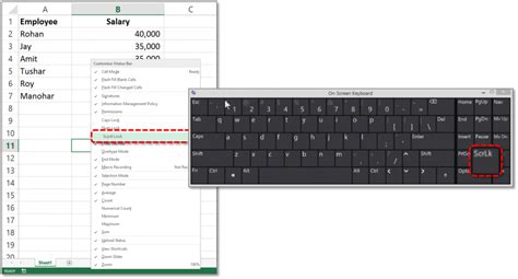 Scroll Key Lock Excel