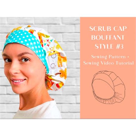 Scrub Cap With Elastic Pattern