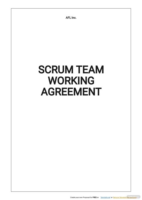 Scrum Team Working Agreement Template [Free PDF]