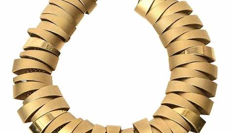 Sculptural Collar Necklace Gold Plated Robert Lee Morris Choker Link