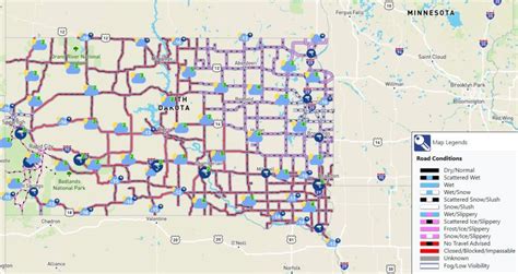 sd 511 road conditions map