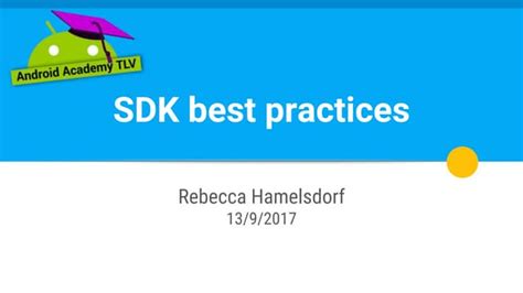sdk best practices