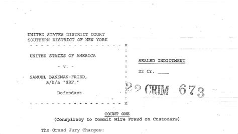 sdny indictment sam bankman fried