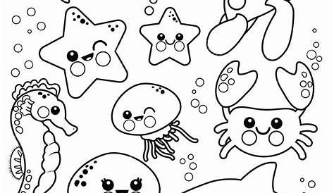 20 Sea Creature Coloring Pages | Etsy