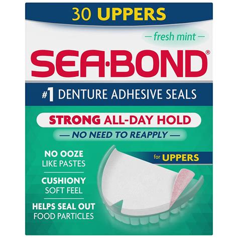 sea bond denture adhesive wafers uppers