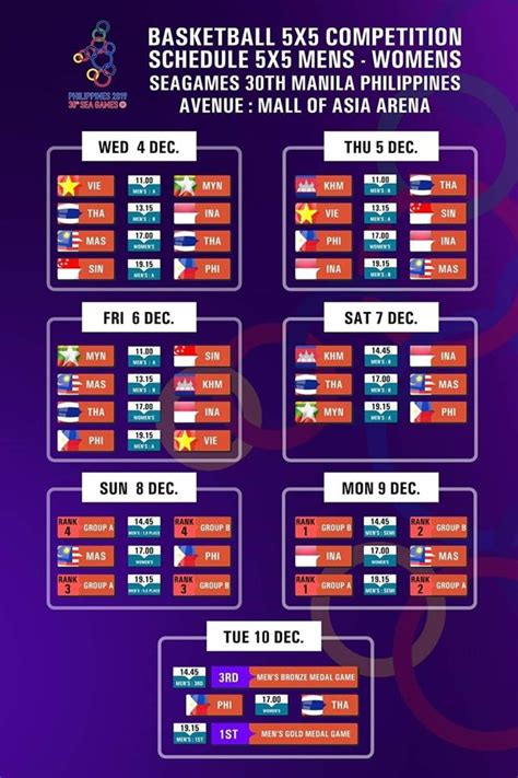 sea games 2023 men's basketball schedule