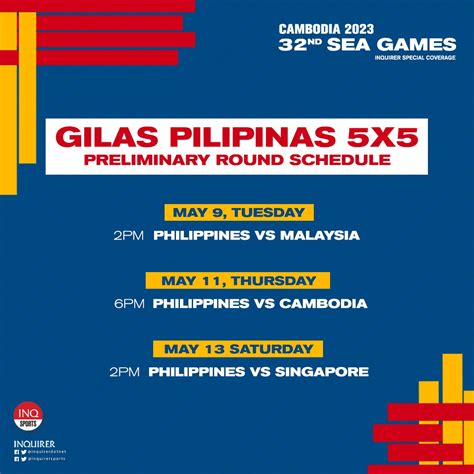 sea games 2023 schedule today