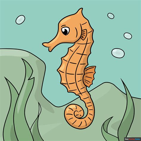 Draw a Simple Seahorse · Art Projects for Kids