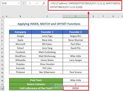 search text in range excel formula