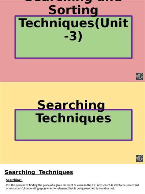 searching and sorting techniques in dsa