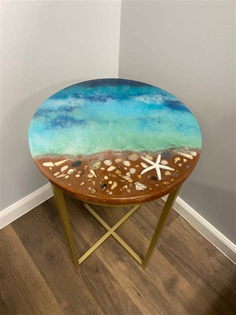 Seashell Epoxy Table