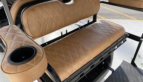 Golf cart rear seat that flips offer extra functionality