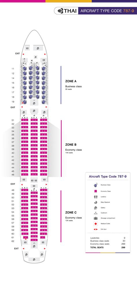 seat map of boeing 787-9