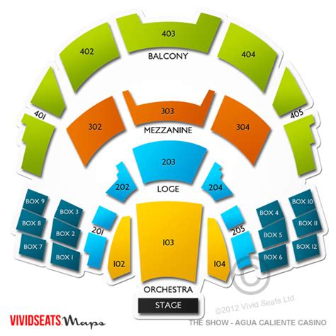 Seating Chart Agua Caliente Show