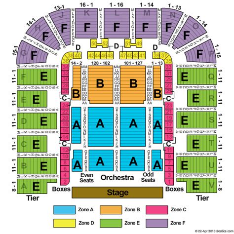 Seating Chart Dar Constitution Hall
