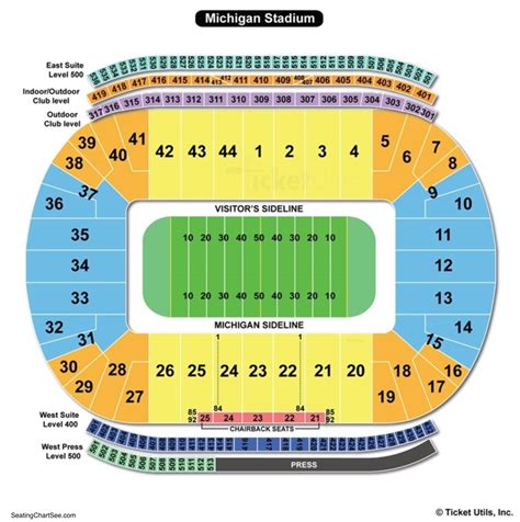 seating chart michigan football stadium