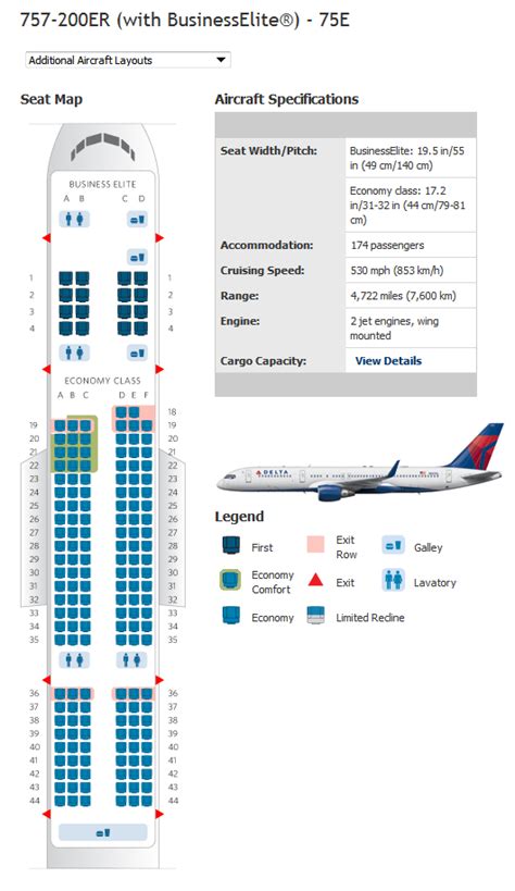 seating chart on delta airlines