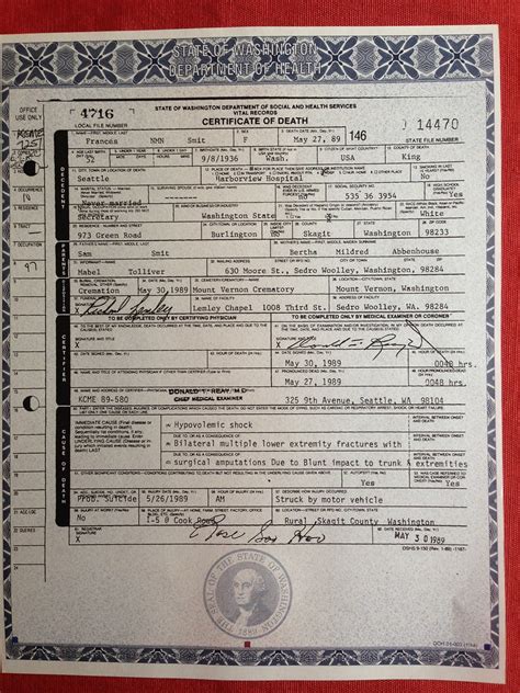 seattle death certificates