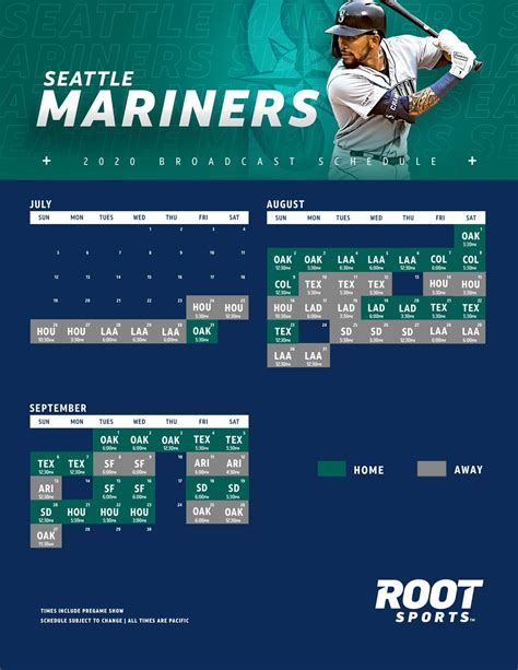 seattle mariners baseball schedule