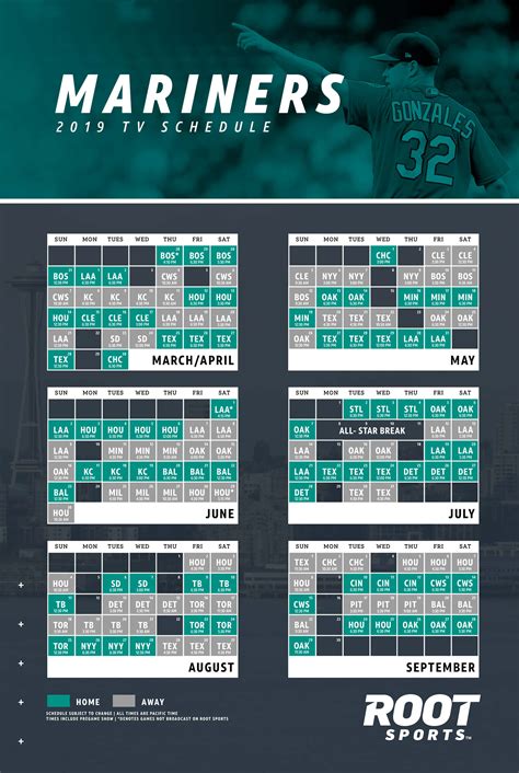 seattle mariners baseball schedule april 19