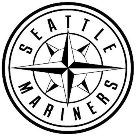 seattle mariners logo black and white