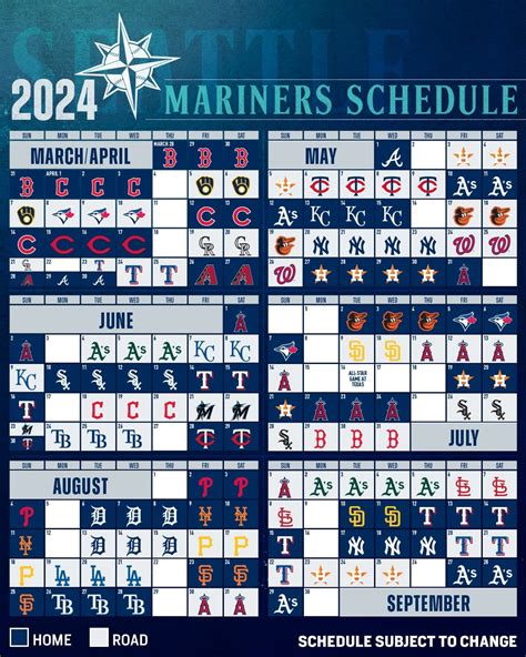 seattle mariners regular season schedule 2024