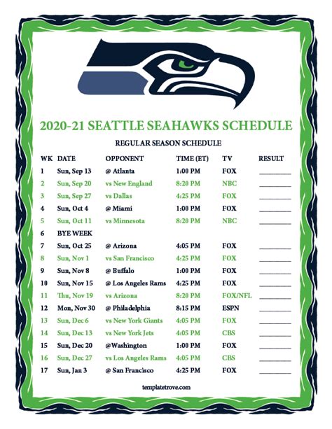 seattle seahawks 2020 schedule printable