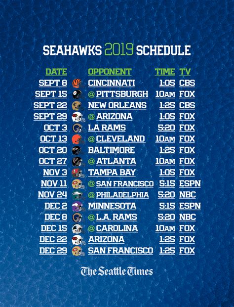 seattle seahawks game schedule