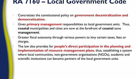 Republic Act 7160 Auto Saved) | PDF | Local Government | Decentralization