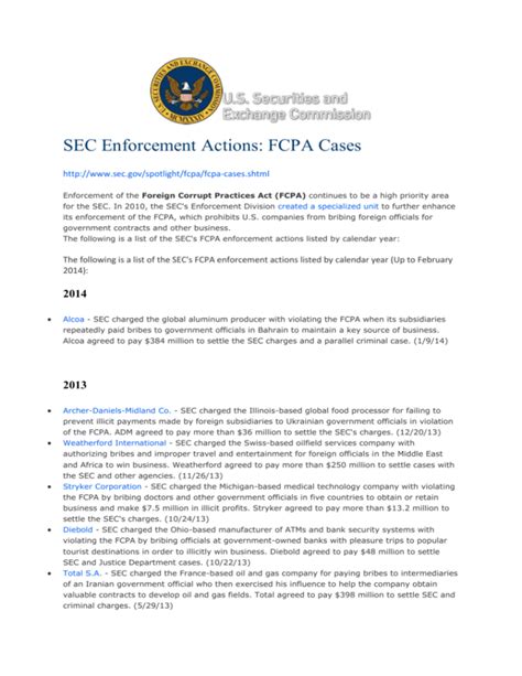 sec enforcement actions fcpa cases