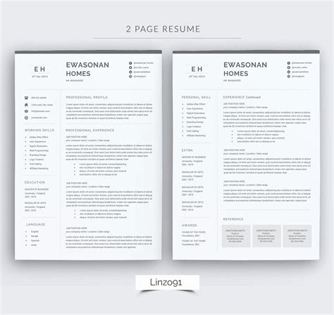 2 Page Resume format Elegant Resume format Resume format