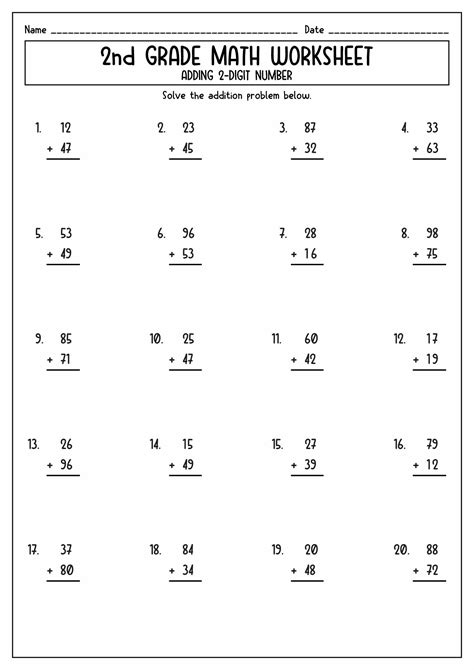 Second Grade Comparaison Math Worksheets