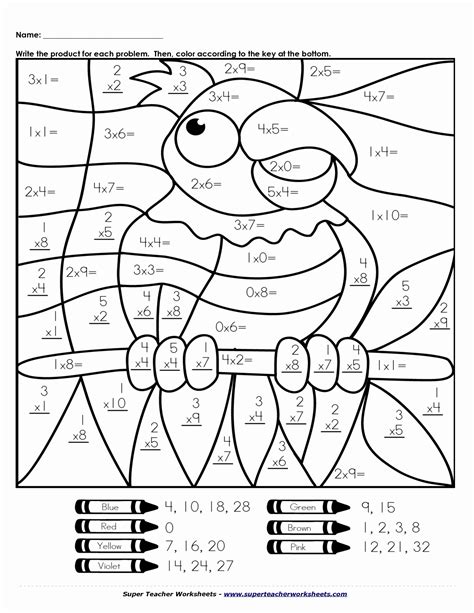 Second Grade Math Color Pages