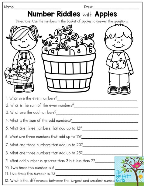 Second Grade Math Worksheet Riddles