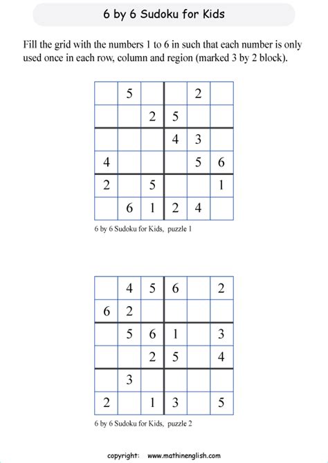 Second Grade Sudoku Printables