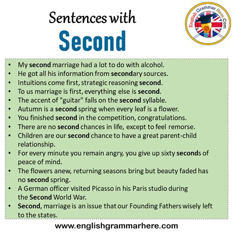 second in a sentence examples